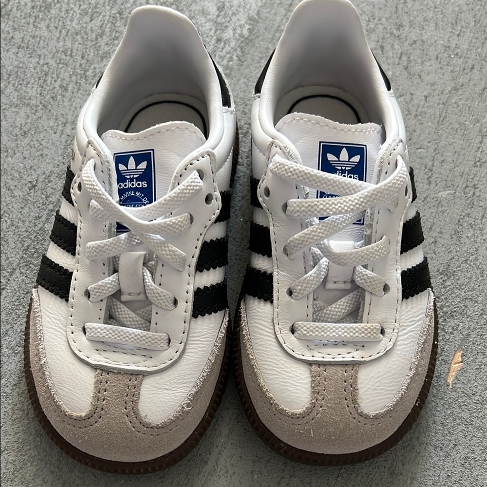 Adidas Samba baby White and Black Striped Sneakers